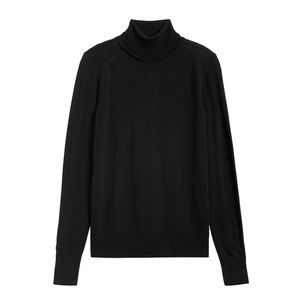 Banana Republic Black Merino Wool Turtleneck NWOT